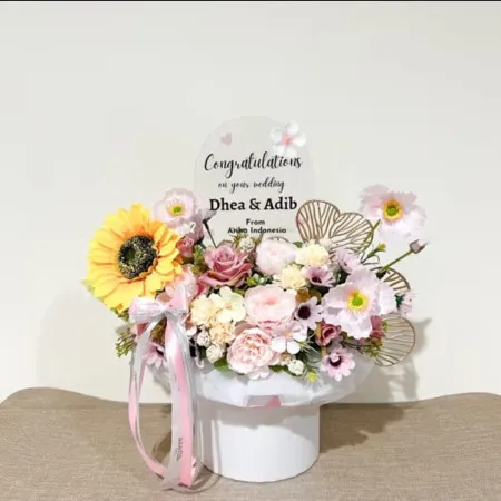 Bloom Box Akrilik Ucapan Wedding Bendungan Hilir